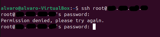 Permiso denegado al intentar entrar como root