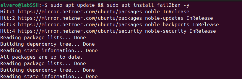 Instalación de fail2ban