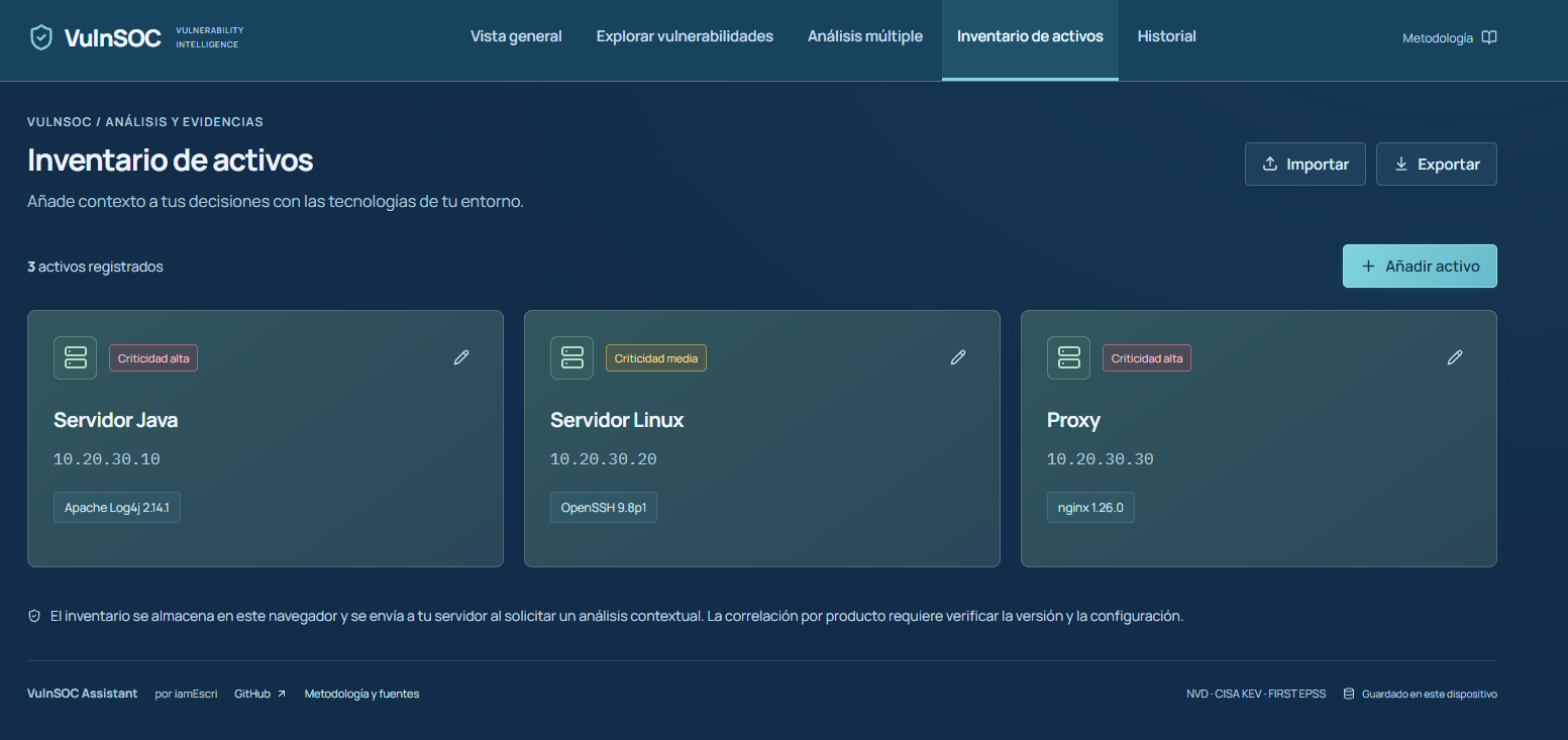 Inventario de activos de VulnSOC