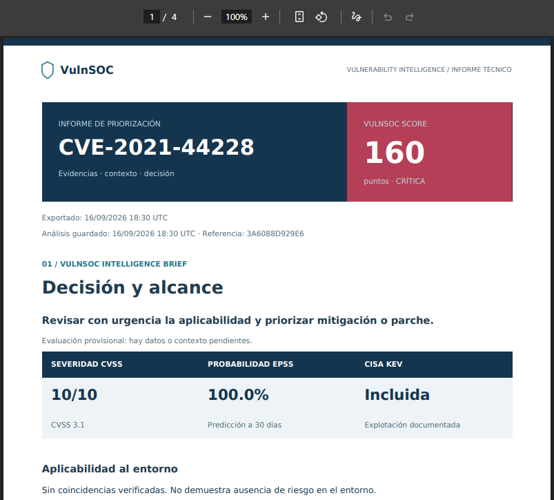 Informe PDF generado por VulnSOC