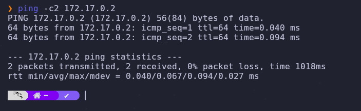 Comprobación de conectividad con ping